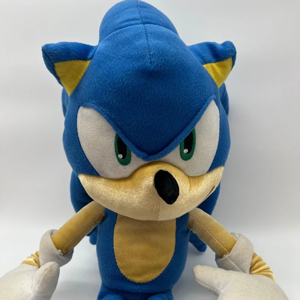 Sonic The Hedgehog Jumbo Plush Toy SEGA Blue Stuffed Animal Red Shoes VTG Y2K
